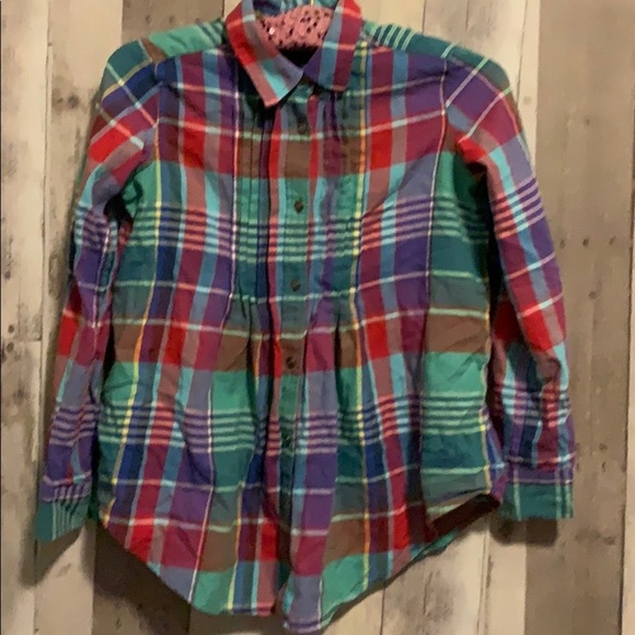 Ralph Lauren Colorful Plaid Girls pintucked blouse - Picture 1 of 6